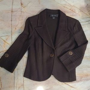 St. John High Hip Jacket in Rich Chocolate Brown w/ #3/4 Tabbed Sleeves Size 6